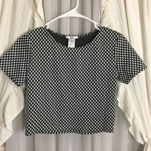 B&W checkered crop top